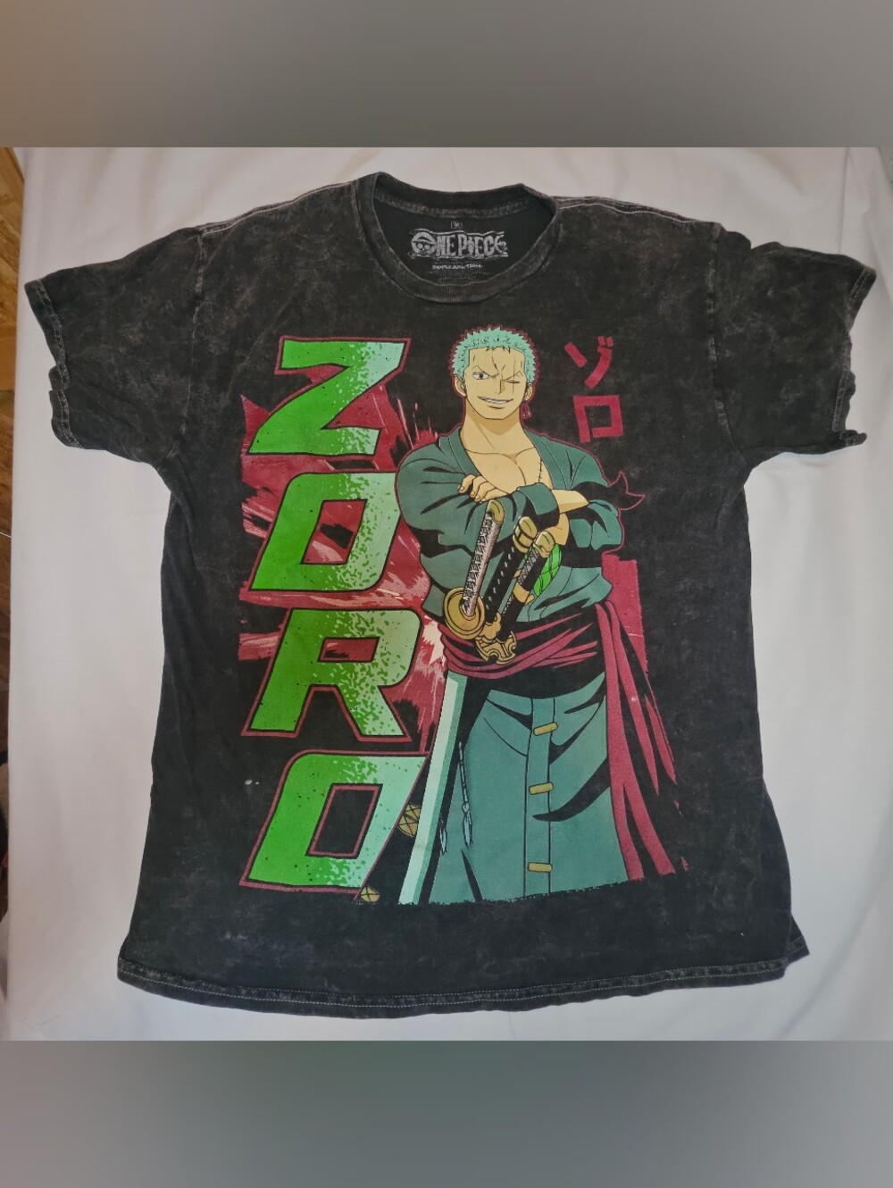 One Piece Zoro Tshirt Hot Topic Double Sided Size Medium